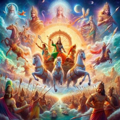 Le Mahabharata Illustré: Une Épopée Vibrant et Mystique en Peinture